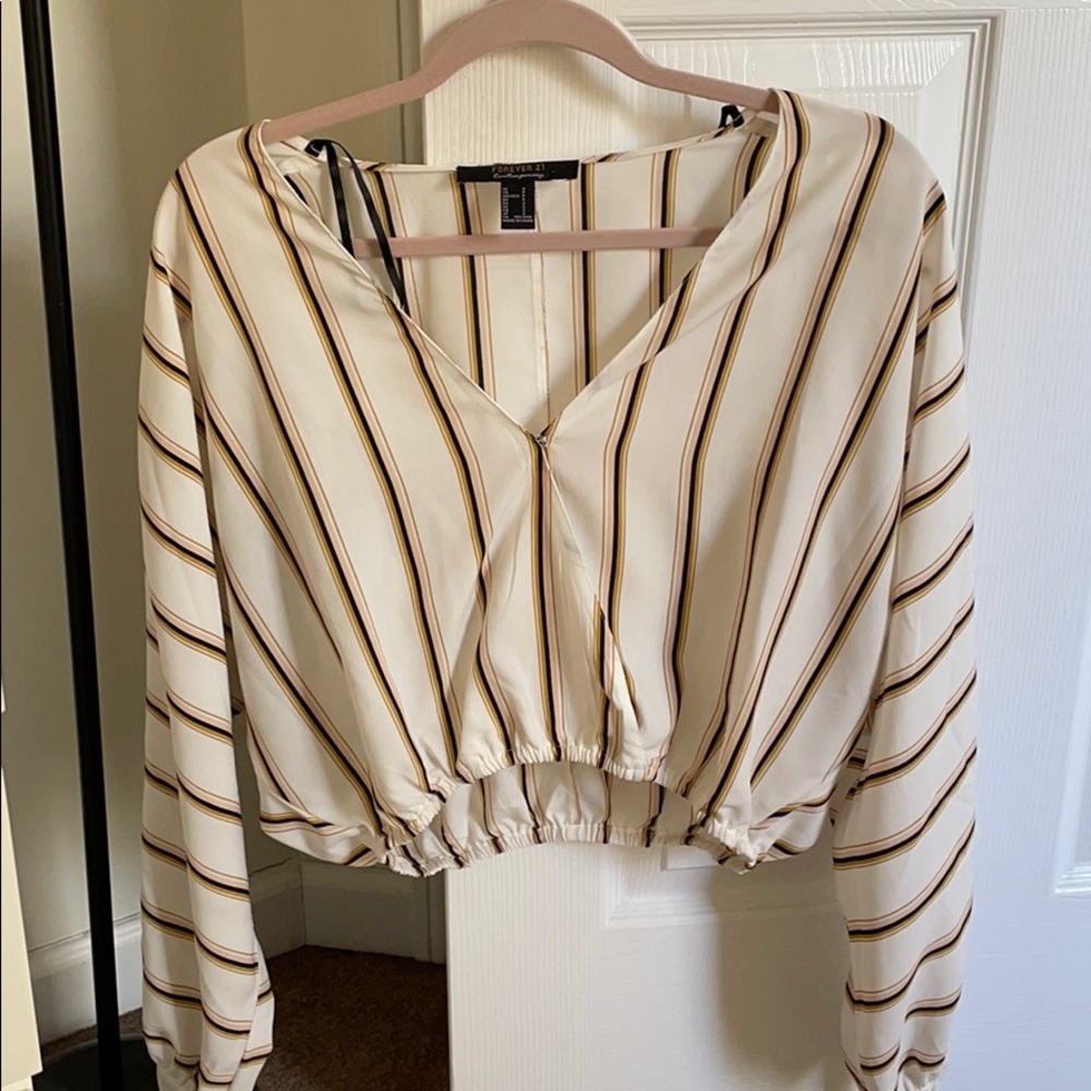 Striped long sleeve blouse